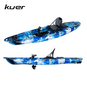 Kayak rotomoldeado Kuer de 13 pies, bote de pesca de plástico LLDPE, canoa rígida con pedales para lagos y ríos, para una persona. - Product Image 2