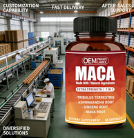 OEM Capsules de Maca, Ashwagandha et Ginseng 7-en-1 – Mélange Herbal Premium Végétalien pour Adultes, Faible en Gras, Complément Alimentaire Énergisant