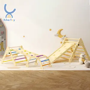 Xiha Montessori Trẻ Em Bằng Gỗ Leo Núi Đồ Chơi Trẻ Em Gấp Tam Giác Khung Picklers Sân Chơi Trong Nhà Bé Pickler Cho Trẻ Em