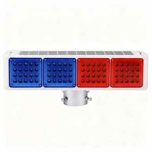 Luz de Advertencia Roja y Azul de Doble Cara para Tráfico, Construcción, Intersecciones Nocturnas, Barrera Luminosa, Carcasa de Aluminio, Luz Intermitente Solar - Product Image 1