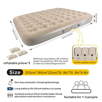 Matelas gonflable portable King Size au design moderne, meuble de maison pliable à pompe intégrée pour salon, chambre à coucher, hôtel