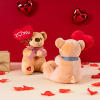 Offre Spéciale Ours en Peluche Super Doux Unisexe Tenant un Cœur, pour le Soulagement du Stress et Cadeau de Saint-Valentin