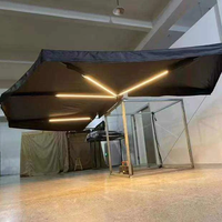 Auvent double couche imperméable sur pied 600D pour annexe latérale de voiture Auvent autoportant grand auvent à 360 degrés avec mur