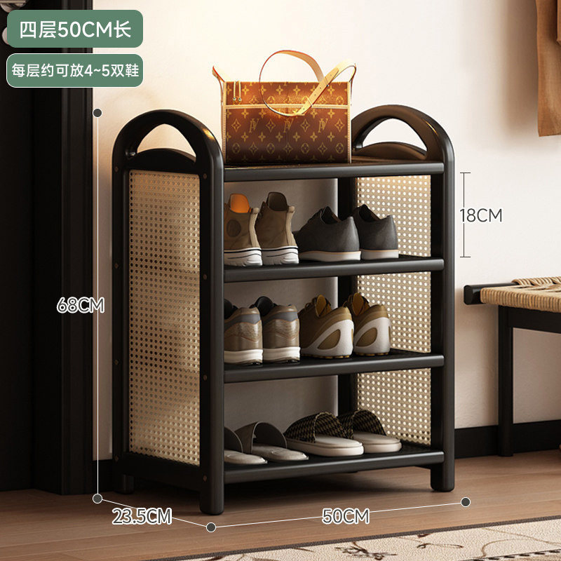Dark carbon black [4-50mm long] Exquisite rattan woven round handle