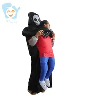 Costume de cosplay gonflable pour enfants, effrayant, squelette, mascotte, Halloween