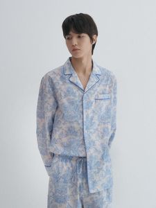 Ensemble de pyjama pour homme, ensemble de vêtements de nuit en bambou, pyjama en tricot de luxe, vêtements de nuit personnalisés, production en gros OEM ODM, ensemble de pyjama pour homme - Product Image 2