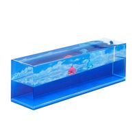 Cube carré rectangulaire en acrylique Aqua Floating Oil Cubic Water Bubble Floaty Liquid Paperweight Snow Globe