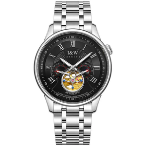 Montres mécaniques automatiques de luxe élégantes pour hommes Design de tourbillon à chiffres romains personnalisable avec fonction de phase de lune - Product Image 5