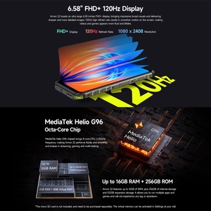 Nuevo Teléfono Resistente Original Ulefone <span class=keywords><strong>Armor</strong></span> 22 8GB+128GB IP68/IP69K, Pantalla de 6.58 Pulgadas, Android 13, Teléfono Móvil Ulefone <span class=keywords><strong>Armor</strong></span> 22 4G NFC OTG - Product Image 4