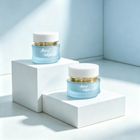Pot cosmétique en verre au design unique et luxueux, vide et rechargeable, pour crème visage haut de gamme