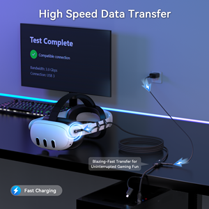 Câble de liaison <span class=keywords><strong>VR</strong></span> tressé AMVR 5M, câble USB 3.0 pour charge rapide et transfert de données pour Quest/<span class=keywords><strong>PICO</strong></span>, conception durable anti-déchirure - Product Image 4