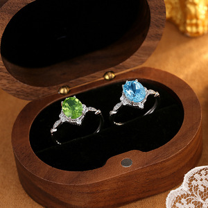 Nhẫn Đá Pha Lê Tự Nhiên S925 Bạc Sterling Khảm Đá Hình Oval 7-9MM Cắt Nhẹ Sang Trọng Có Thể Điều Chỉnh Phong Cách Trung Hoa Mới Dành Cho Nữ - Product Image 3