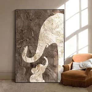 Pintura al óleo de impresión abstracta, imagen Simple de elefante, pintura colgante para porche, Fondo de sala de estar, sofá, decoración artística de pared
