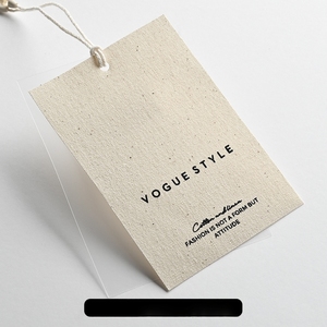 Etiquetas colgantes personalizadas de algodón y lino de lujo con tarjeta transparente Etiquetas con logotipo personalizado para ropa, bolsos y zapatos de mujer - Product Image 4