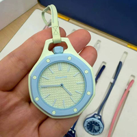 Montre de poche à mouvement mécanique en céramique de style dessin animé, avec bracelet en silicone, pour femmes et hommes
