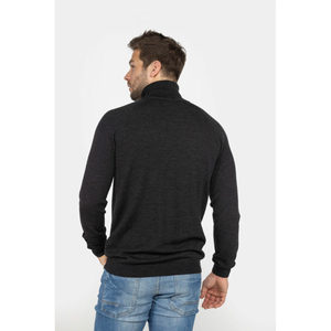 Collo alto in misto nero di lana merino senza cuciture, realizzato nei Paesi Bassi con maglieria 3D a zero spreco, private label - Product Image 2