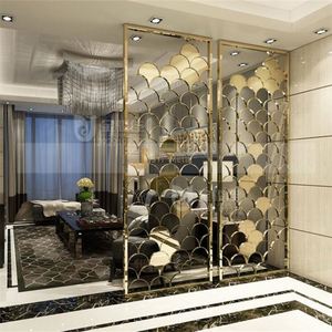 EX099 JYF Custom Modern MultiFunctional Laser Cut Stainless Steel <b>Wall</b> Decoration Living Room Metal Gold <b>Screens</b> Dividers - Product Image 3
