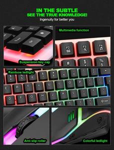 Cheap Computer Backlit Ergonomic Waterproof RGB Gaming Full-Size Wired Keyboard <b>Mouse</b> Combos - Product Image 3