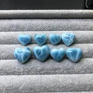 Special Heart Shapes Top Quality Dark Blue Larimar Cabochon for Pendant Making
