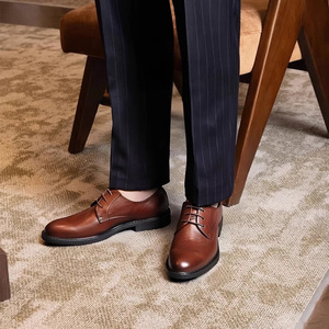 Men's <b>shoes</b> - British business formal leather <b>shoes</b> - wedding <b>shoes</b> - work leather men's lace-up casual <b>shoes</b> - large size - Product Image 1
