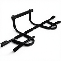 Barre de traction murale pour fitness à domicile avec poignées en EVA, installation facile, fixation par vis pour porte, tube en acier noir