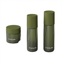 Envase Cosmético de Plástico PET Cilíndrico Verde Esmerilado de 120 ml para Suero para el Cuidado de la Piel, Crema para Ojos, Aceite Esencial, Tónico Facial, Loción