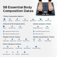 Báscula Inteligente de 8 Puntos para Medir Grasa Corporal y Peso, con Wi-Fi, Control por Aplicación, Pantalla Digital de Alta Precisión, Salud
