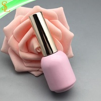 Flacon en verre rose rond fantaisie de 11 ml pour vernis à ongles gel UV, avec bouchon or rose et pinceau plat pour sérigraphie