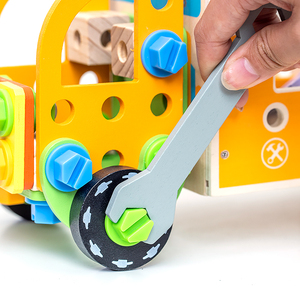 Boîte à outils multifonctionnelle STEM en bois naturel pour enfants, 91 pièces, avec <span class=keywords><strong>tournevis</strong></span> électriques - Product Image 4
