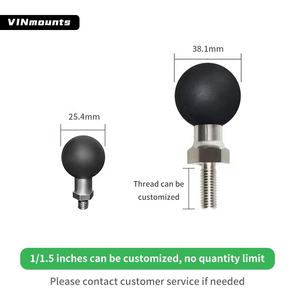 Adaptateur de boule de 1,5 pouces avec tige filetée de 1/4-20 pouces de type C pour trépied, caméra d'action, <span class=keywords><strong>GoPro</strong></span>, caméscope, appareil photo compact <span class=keywords><strong>sur</strong></span> kayak/aviation - Product Image 6