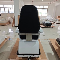 Fauteuil de pédicure de luxe en céramique blanche, station spa pour les pieds à vibrations réglables, cuvette amovible, porte-gobelet, en cuir PU, inclinable pour manucure