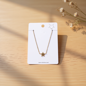 Collana in Acciaio Inossidabile Ink Star, Ciondolo Placcato Oro alla Moda, Gioiello Unisex da Regalo - Product Image 2