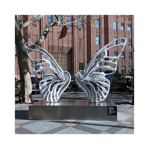 Large Outdoor Garden Butterflies Type Stainless Steel Butterfly Decorations Statue Sculpture