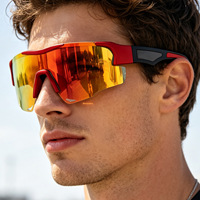 Ensemble de lunettes de cyclisme sportives en gros, monture PC, verres TAC polarisés interchangeables, 3 lentilles, coupe-vent pour hommes et femmes