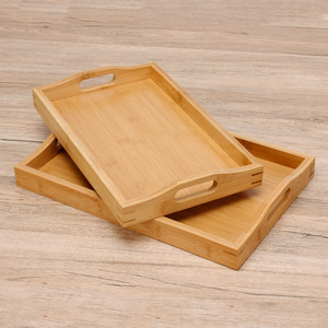 ถาดชาไม้ไผ่ทรงสี่เหลี่ยม 35x22 ซม. สำหรับพิธีชงชาและใช้บนโต๊ะอาหาร - Product Image 1