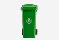 Haute qualité vert/rouge/bleu/jaune 120L extérieur recycler la poubelle rectangulaire en plastique