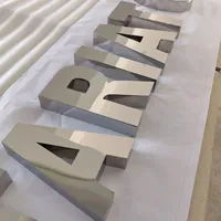 Letrero de Acero Inoxidable con Letras Cortadas por Láser, Logotipo Metálico 3D Personalizado, Decoración de Pared para Negocios, Publicidad, Dirección
