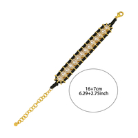 Bracelet de luxe style rétro perlé en zircon rose, chaîne de tennis colorée noire et bleue, bijou cadeau, bracelet de main