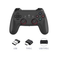 Volante de Juego Inalámbrico 2.4G Multifuncional con Doble Vibración, Botón Turbo y Joysticks para Videojuegos Android