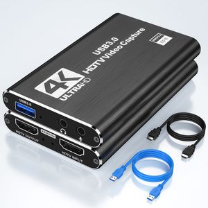 Hochwertige Full HD 4K USB-Videoaufnahmekarte mit Audio für Spiele und <span class=keywords><strong>Live</strong></span>-Streaming - Kompatibel mit Monitor, Mikrofon und DVD-<span class=keywords><strong>Player</strong></span> - Product Image 1