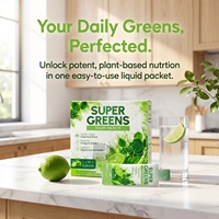Sachets de Super Aliments Liquides Super Greens Saveur Citron Vert 10ml Mélange de Boissons Super Alimentaires à Base de Plantes Nutrition Quotidienne Fournisseur de Marques Personnalisées