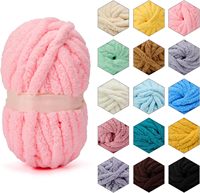 Fil chenille fantaisie teint en gros de 2 cm (polyester/nylon) pour couvertures