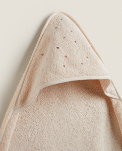 Nouvelle <span class=keywords><strong>serviette</strong></span> de bain multi-couleurs bébé brodé coeurs motif bébé <span class=keywords><strong>serviette</strong></span> coton bio bébé <span class=keywords><strong>serviette</strong></span> à capuche - Product Image 4
