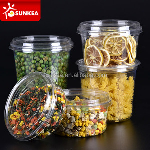 Vegetales ensalada <span class=keywords><strong>de</strong></span> frutas base redonda PET recipiente <span class=keywords><strong>de</strong></span> plástico con tapa - Product Image 1