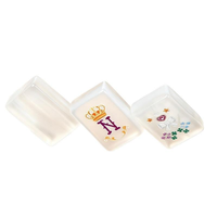 Jeu de Mahjong Portable Écologique Moderne et Élégant à Motifs Floraux Botaniques, Tuiles en Acrylique Blanc, Motif Fleurs et Plantes Printemps-Été