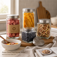 Grand bocal de rangement en verre transparent avec couvercle en verre, récipient de cuisine hermétique en silicone pour farine, poudre de cacao, fournitures de pâtisserie