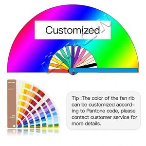 Customized 13 Inch <b>Large</b> Bamboo Folding <b>Fans</b> Bulk Order Painted Rave Bamboo Crafts Product Category - Product Image 4