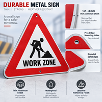 Panneau de signalisation routière triangulaire en métal robuste et personnalisé, bordure rouge, pour travaux routiers municipaux et circulation communautaire