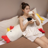 Linda Almohada de Peluche de Pollo Grande, Muñeco de Gallo de Cuerpo Largo Suave y Esponjoso, Cojín de Peluche de Pollo para Dormir, Decoración para el Hogar y la Cama