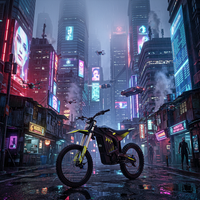 Motocicleta Eléctrica Todoterreno con Distancia entre Ejes de 1280 mm, Manejo Estable, Potencia Máxima de 17 kW, Torque de 500 N.m, Batería de 72 V y 40 Ah, Autonomía de 120 km, Velocidad Máxima de 95 km/h, Resistente al Agua IP65